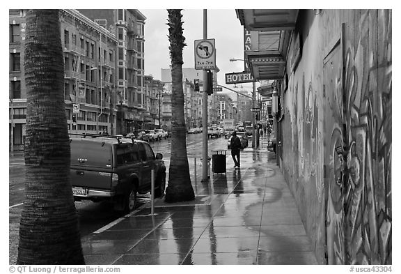 Rainy street. San Francisco, California, USA