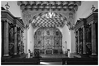 Chapel of Mission San Francisco de Asis. San Francisco, California, USA (black and white)