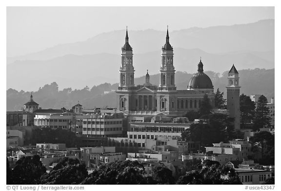 St Ignatius Church, University of San Francisco. San Francisco, California, USA (black and white)
