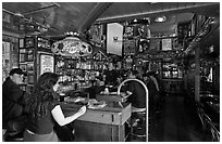 Inside Vesuvio saloon, North Beach. San Francisco, California, USA (black and white)
