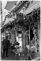 Italian restaurant, Little Italy, North Beach. San Francisco, California, USA ( black and white)