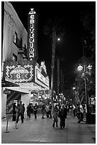 Criterion Movie theater at night, Third Street Promenade. Santa Monica, Los Angeles, California, USA ( black and white)