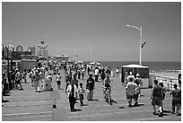 On the Santa Monica Pier. Santa Monica, Los Angeles, California, USA (black and white)
