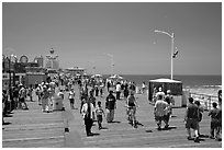 On the Santa Monica Pier. Santa Monica, Los Angeles, California, USA ( black and white)