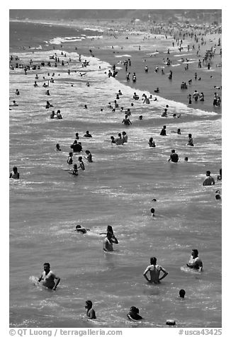 People in water, Santa Monica Beach. Santa Monica, Los Angeles, California, USA