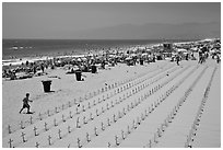 Anti-war memorial on Santa Monica beach. Santa Monica, Los Angeles, California, USA (black and white)