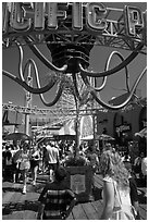 Pacific Park on Santa Monica Pier. Santa Monica, Los Angeles, California, USA ( black and white)