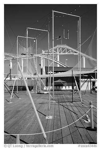 Empty acrobatics setup. Santa Monica, Los Angeles, California, USA