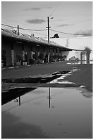 Bergamot Station art galleries, late afternoon. Santa Monica, Los Angeles, California, USA ( black and white)