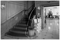 Inside Domain Carneros winery formal rooms. Napa Valley, California, USA ( black and white)