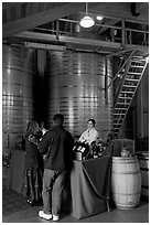 Couple tasting wine. Napa Valley, California, USA (black and white)