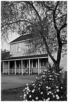 Historic building at dusk, Somoma Historical state park. Sonoma Valley, California, USA ( black and white)