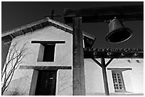 Bell and Mission Sonoma. Sonoma Valley, California, USA ( black and white)