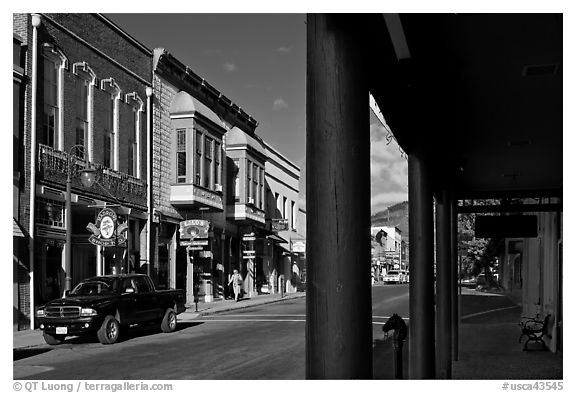 Main Street, Yreka. California, USA (black and white)