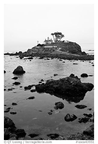 Crescent City Lighthouse, Crescent City. California, USA (black and white)