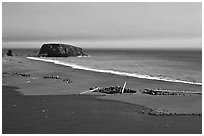 Russian River estuary and beach, Jenner. Sonoma Coast, California, USA ( black and white)
