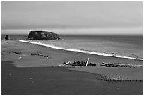 Russian River estuary and beach, Jenner. Sonoma Coast, California, USA (black and white)