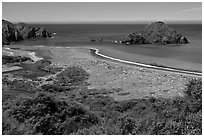 Navarro River estuary. California, USA ( black and white)