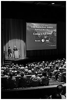 Dayton Duncan and Ken Burns present new  film, Cowell Theater, Fort Mason Center. San Francisco, California, USA ( black and white)