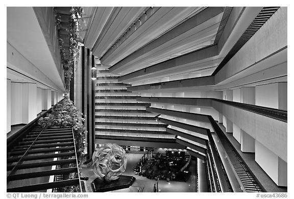 Modernistic architecture, Hyatt Grand Regency. San Francisco, California, USA