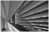 Hyatt Grand Regency hotel interior. San Francisco, California, USA (black and white)