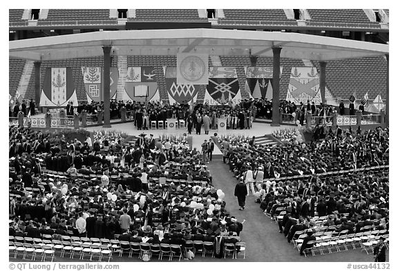 Beginning of commencement ceremony. Stanford University, California, USA