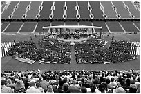 Stanford University commencement. Stanford University, California, USA (black and white)