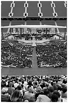 Class of 2009 commencement. Stanford University, California, USA (black and white)