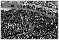 Graduation ceremony. Stanford University, California, USA (black and white)