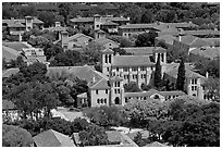 Campus seen from Hoover Tower. Stanford University, California, USA ( black and white)