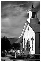 White church. Half Moon Bay, California, USA ( black and white)