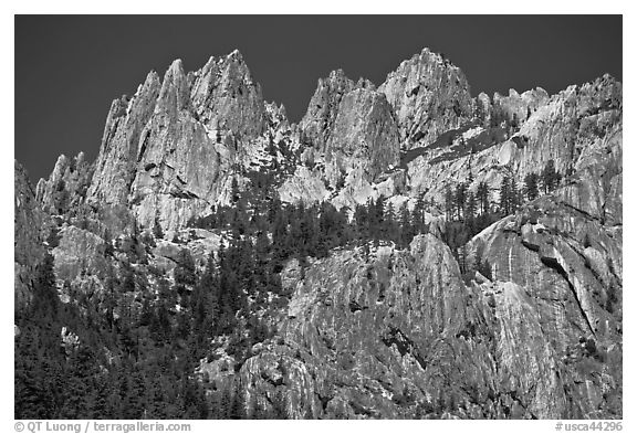 Castle Crags, Castle Crags SP. California, USA (black and white)