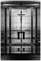 Crypt interior, The Cathedral of Christ the Light. Oakland, California, USA (black and white)