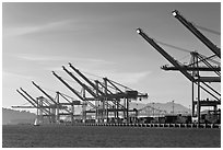 Port of Oakland. Oakland, California, USA (black and white)