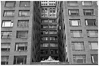 Downtown old high rise building. Oakland, California, USA ( black and white)