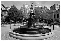 Fountain, Preservation Park. Oakland, California, USA (black and white)