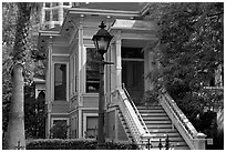 Historic house, Preservation Park. Oakland, California, USA ( black and white)