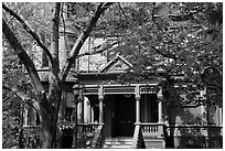 Victorian house, Preservation Park. Oakland, California, USA ( black and white)