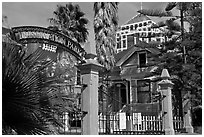 Gate, Preservation Park. Oakland, California, USA (black and white)