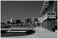 Marina, Lake Merritt. Oakland, California, USA ( black and white)