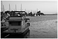 Berkeley Marina at sunset. Berkeley, California, USA ( black and white)