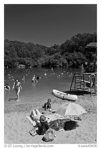 Sand beach, Anza Lake. Berkeley, California, USA