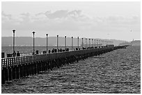 Berkeley Pier at sunset. Berkeley, California, USA (black and white)