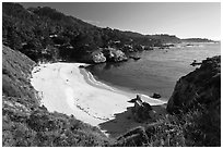 Gibson Beach. Point Lobos State Preserve, California, USA ( black and white)