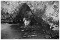 Sea arch, China Cove. Point Lobos State Preserve, California, USA ( black and white)