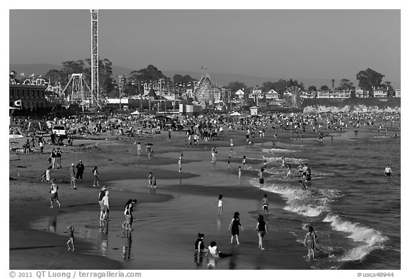 Beach on summer day. Santa Cruz, California, USA