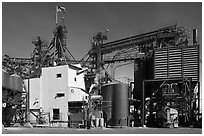 Grain mill, Oakdale. California, USA (black and white)