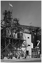 Grain silo, Oakdale. California, USA (black and white)