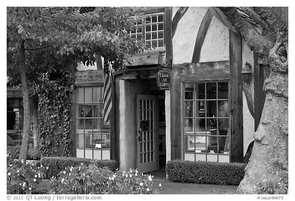 Art galleries. Carmel-by-the-Sea, California, USA (black and white)