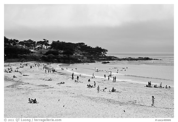 Carmel Beach with foggy skies. Carmel-by-the-Sea, California, USA